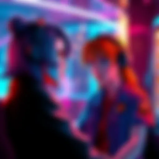 A video game character named Judy, portrayed with vibrant colors and expressive features, interacting with another character in a virtual world, highlighting her romantic options.