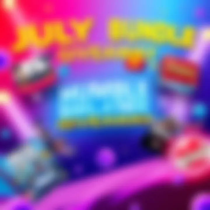 July Humble Bundle Giveaway A vibrant graphic showcasing game codes and popular Steam game titles like Police Simulator and Sledders with a call to action for players to comment their preferences.