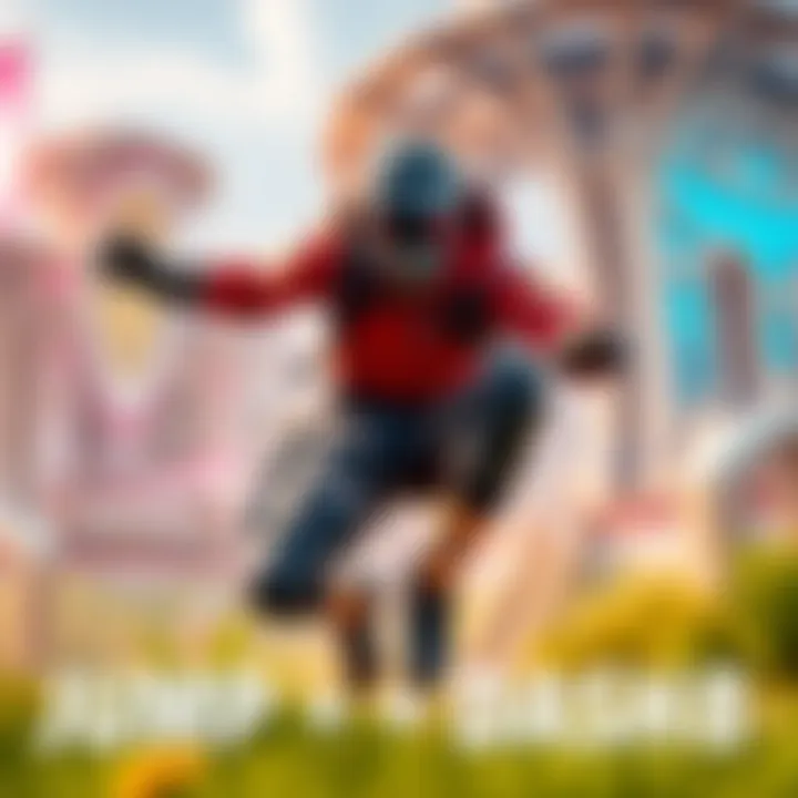 A player demonstrating the new Jump + Dash movement mechanics, showing a forward lunge in a vibrant game environment