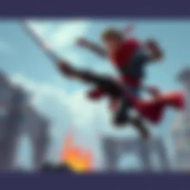 Jumping to Avoid Attacks A character jumps to dodge a sword strike during gameplay, showcasing effective dodging techniques.