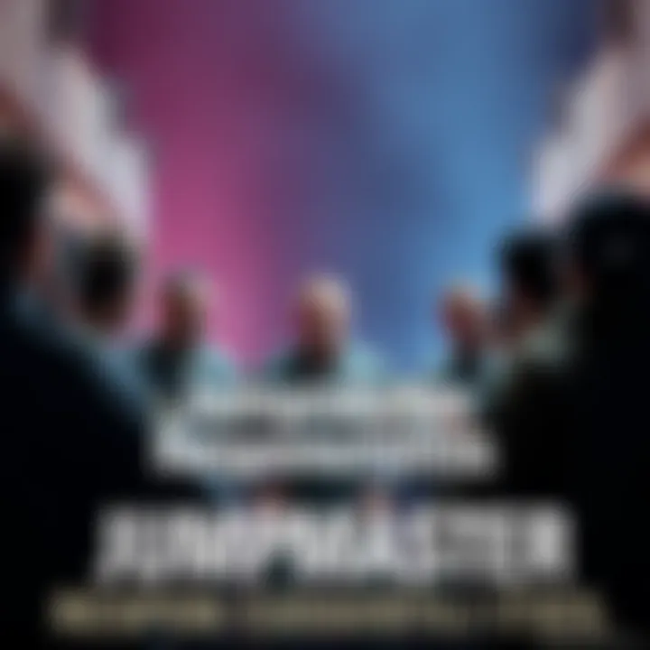 Jumpmaster Responsibilities A group of people discussing leadership roles in a military training setting, with one person appearing hesitant to take on the Jumpmaster position.