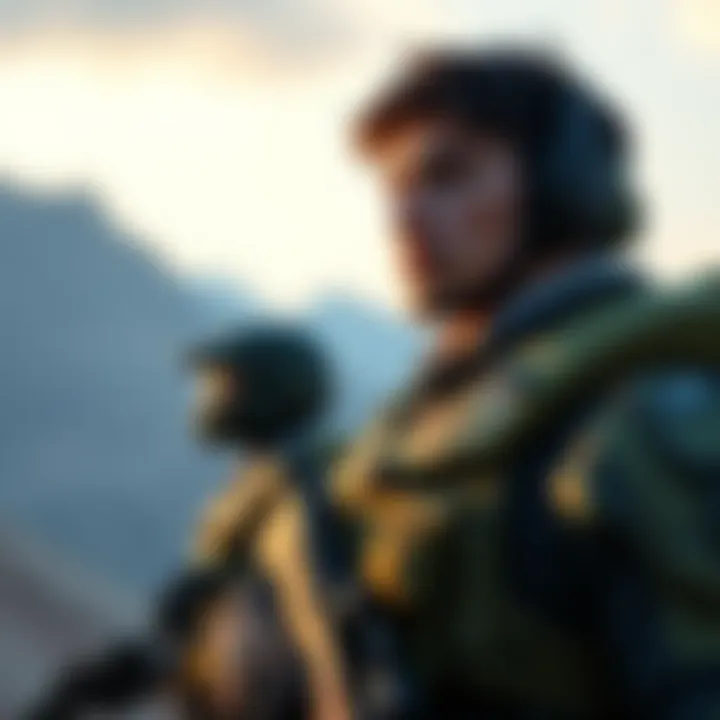 Jun wearing combat gear, looking contemplative after the Fall of Reach while escorting Dr. Halsey.