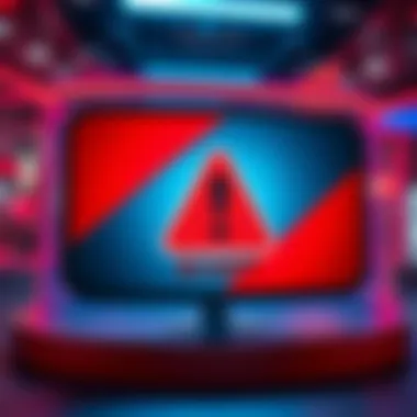 Junao_game Scam Alert A warning sign with an exclamation mark, highlighting a scam alert related to Junao_game on a digital screen.
