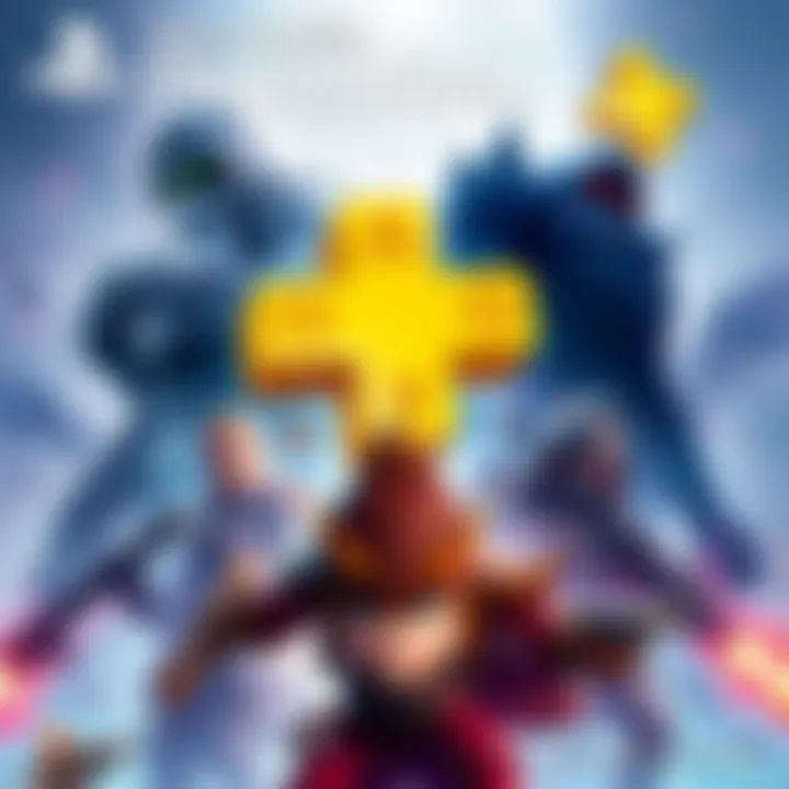 June 2026 PlayStation Plus Game Cover Cover illustration featuring characters from Grounded, Nickelodeon All-Star Brawl 2, and Warhammer 40,000: Darktide, showcasing an exciting gaming experience