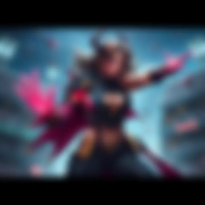 Junker Queen character using her ability in a stadium, showcasing her wounds and power effects during gameplay.