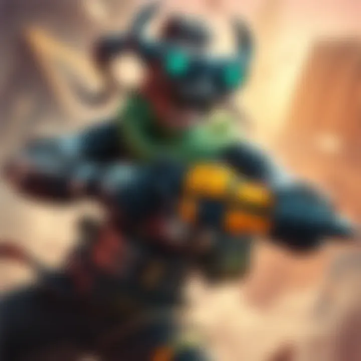 Junker Queen in Action Junker Queen character in Overwatch, wielding her weapon and preparing for battle, showcasing her fierce demeanor and protective stance.