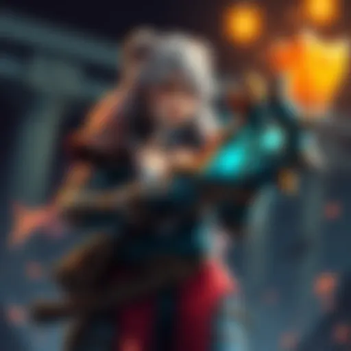 Junker Queen character holding a Mythic weapon with unique animations and interactions in a stylized setting