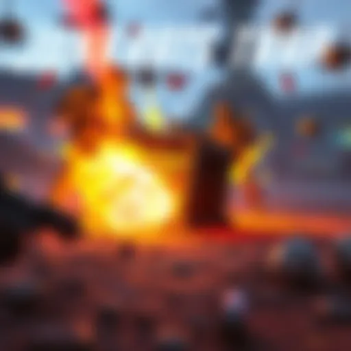 A scene showing Junkrat's explosive trap set on the ground with players nearby in a chaotic Overwatch match