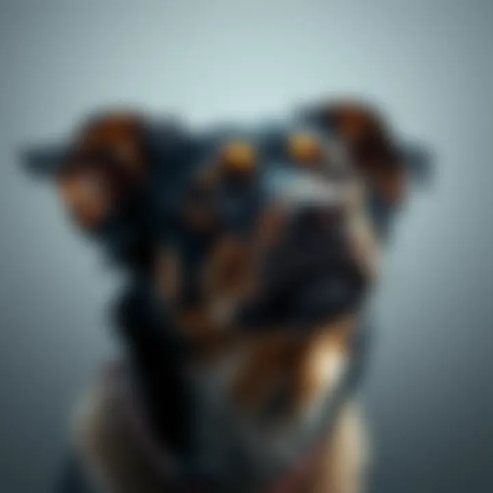 Juno, a gentle dog with a sad expression, looks up with hope in her eyes, symbolizing her struggles and challenges.