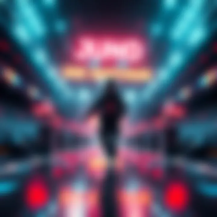 A scene showing Juno's character stuck in a glitch after death in the stadium gameplay, with speed gates in the background.