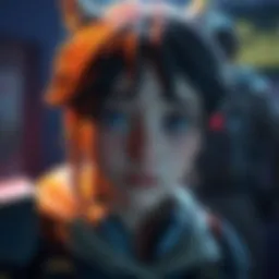 A gaming character named Juno, looking unhappy while performing the Giddy emote, highlighting the contrast between her emotions and visual expression.