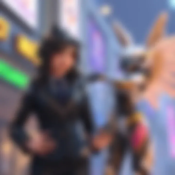 Overwatch character Juno stands awkwardly in her suit, with messy hair, showcasing a humorous expression as she interacts with Mercy, who looks amused, sparking a funny moment about hygiene.