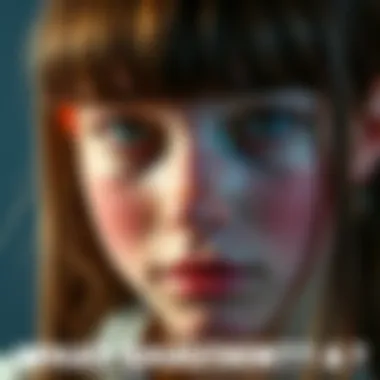 Close-up of Juno's hair with emphasis on the bangs that appear artificial, highlighting concerns about its appearance.