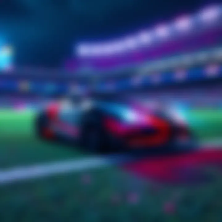 A Rocket League car with Jynxzi branding racing on a virtual field