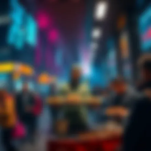 Kabab Guy stands under Megabuilding 01, preparing and serving synthmeat dishes to curious people in line.