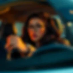 Kaceytron in a car, arguing about her sobriety in front of a camera