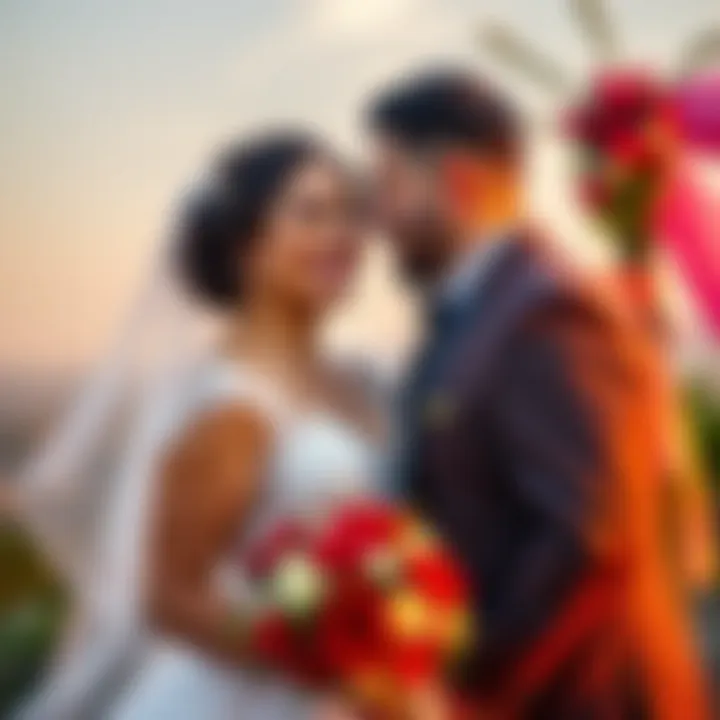 Kaceytron smiling in a wedding dress with her husband, celebrating their marriage outdoors
