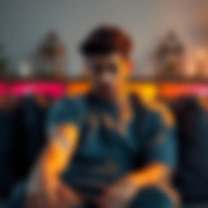 Kaise showing skin rashes on his arms while sitting on a couch, looking concerned after a week with Asmongold