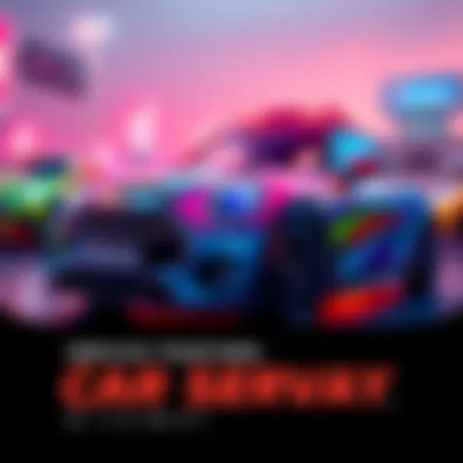 A promotional image for Kamil Cesaro's giveaway featuring a colorful car from the game Car Service Together with a comment box asking participants to share their wishlist status.