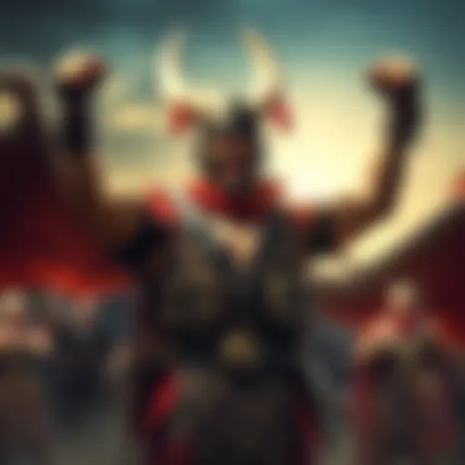 A player in hunting gear stands triumphant over the defeated Gaismagorm in Kamura, showcasing battle scars and a proud expression.