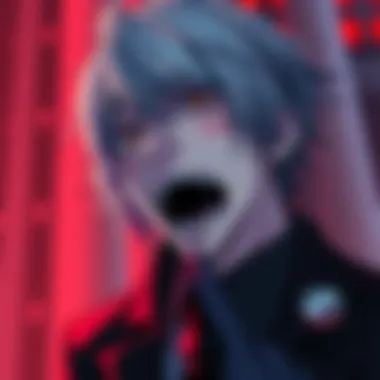 Kaneki from Tokyo Ghoul delivering a voiceline, expressing a deep emotion