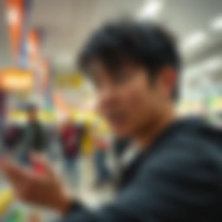 Kangjoel streaming shoplifting incident Kangjoel livestreaming a shoplifting event in a store, visibly shocked by the scene.