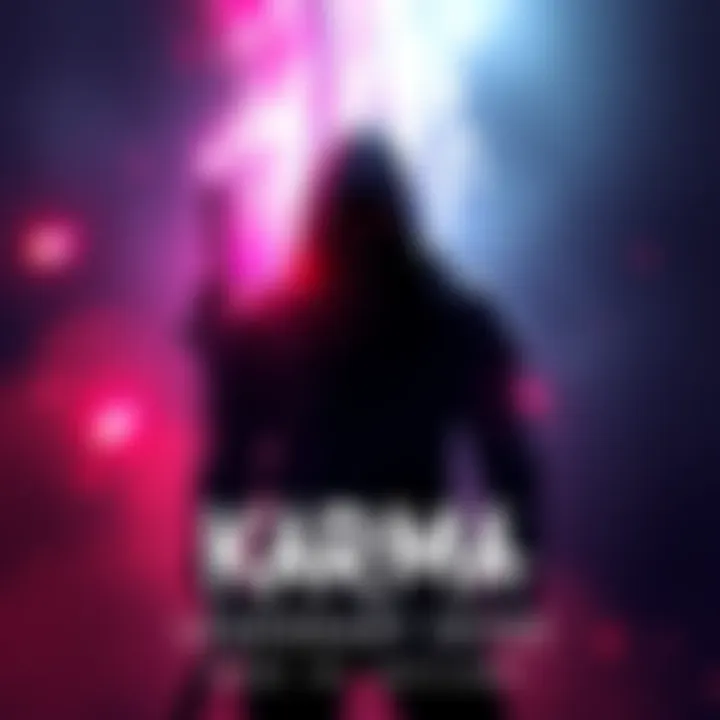 A teaser for a new Legendary Skin in KARMA featuring a silhouette of a character from Dead by Daylight, with colorful effects in the background.