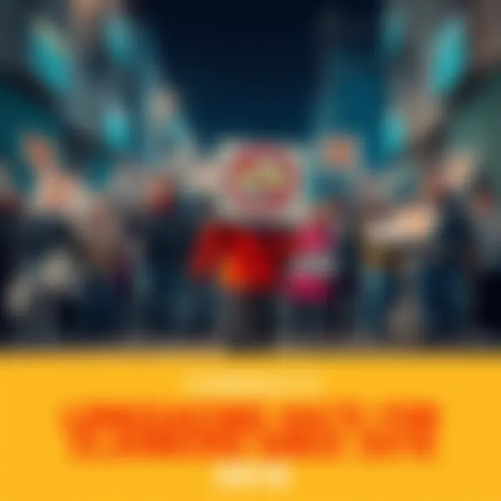 A group of Karnaca residents holding signs against robots in the city, showing their dislike for the robotic presence.