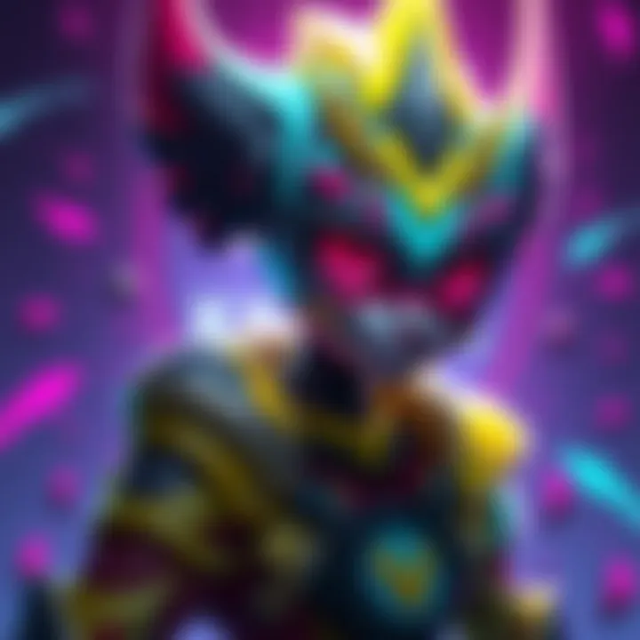 A unique character named KASR (Kasuar) designed with vibrant colors and intricate details, showcasing the artistic style of DOC.