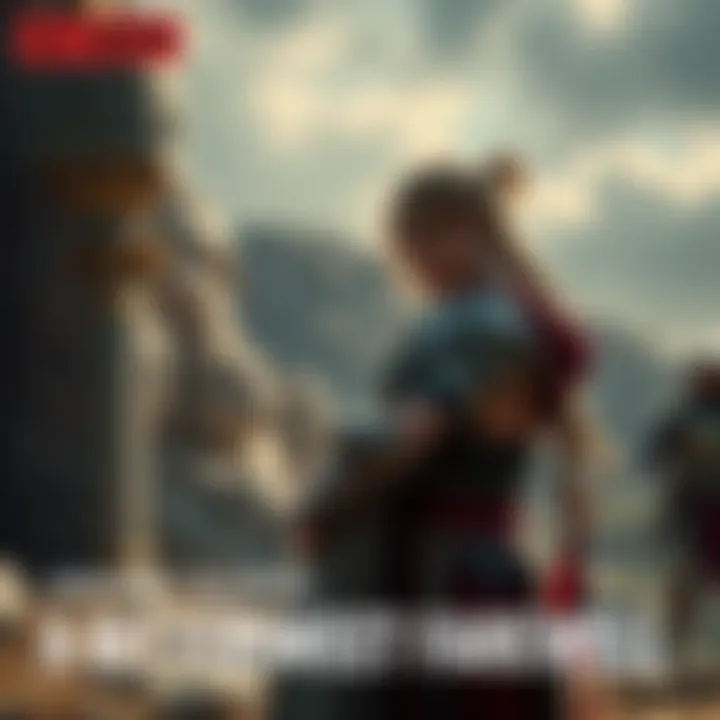 Kassandra stands with a sorrowful expression, embracing Elpidios in a heartfelt farewell scene