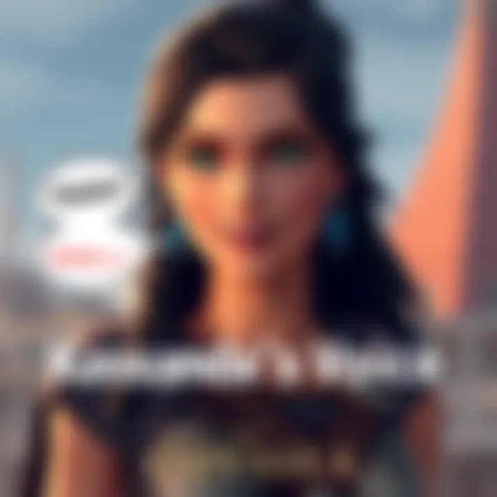 A graphic showing a character inspired by Kassandra from AC Odyssey with a speech bubble humorously saying 'Malaka', capturing the playful essence of her voice.