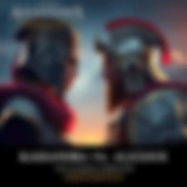 Kassandra and Alexios facing off in a dramatic scene from Assassin's Creed Odyssey, showcasing their distinct personalities and character designs.