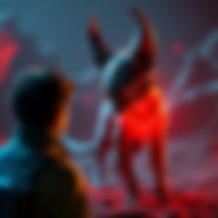 A Kavat pet in a game showing a persistent red glow, surrounded by a curious player looking at it.