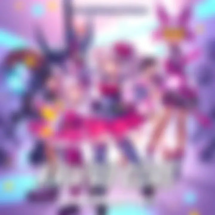 Overwatch characters in Kawaii style holding Magical Girl inspired weapons and items, showcasing bright colors and playful designs.