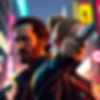 Keanu Reeves and Scarlett Johansson in Cyberpunk 2077 concept art