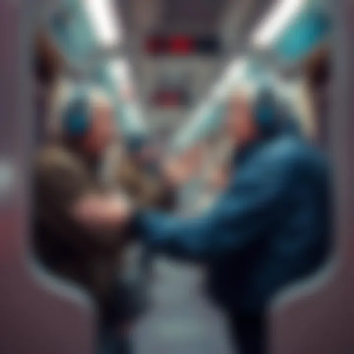 Twitch streamer Kelton_g is shown arguing with an elderly man who is asking him to stop filming on the train.