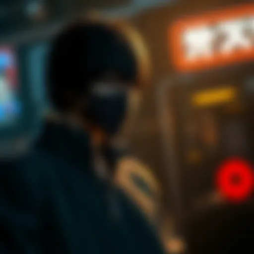 A character resembling Ken Kaneki, a ghoul with black hair and a mask, stands in a dark gaming environment, highlighting the challenges faced by ghoul players in DBD.