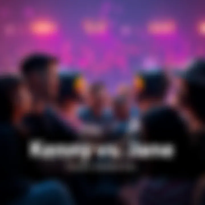 Kenny and Jane Fans Debate A group of fans passionately discussing their favorite characters, Kenny and Jane, showcasing their divided opinions and emotions.