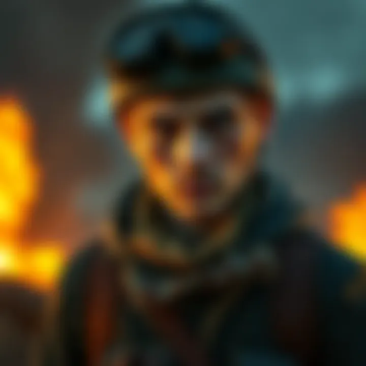 Kenny wearing his survival gear, looking determined in a post-apocalyptic setting.