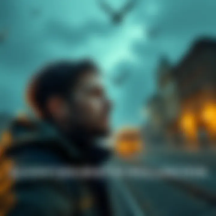 A scene showing Kenny facing choices in Wellington, highlighting his emotional struggle, with a backdrop of critical circumstances.