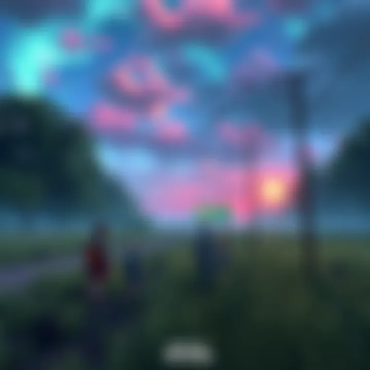 A surreal, dreamlike landscape featuring ordinary characters in a magical setting, reflecting emotional depth and wonder in gaming.