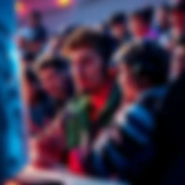 Kephrii surrounded by fans discussing the cheating accusations, showing mixed reactions and concern