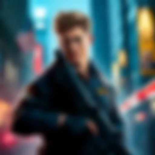 Kevin Ryman, the carefree cop from Resident Evil, stands confidently with his weapon ready, showcasing his bold personality and police uniform in a city setting.