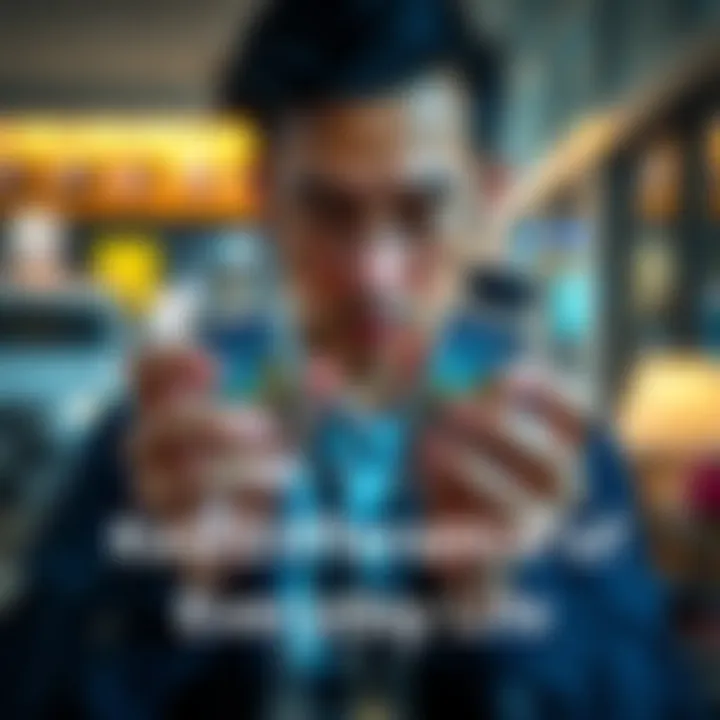 A person comparing two items side by side to highlight their differences.