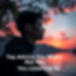 A person contemplating in a serene setting, reflecting on important life advice.