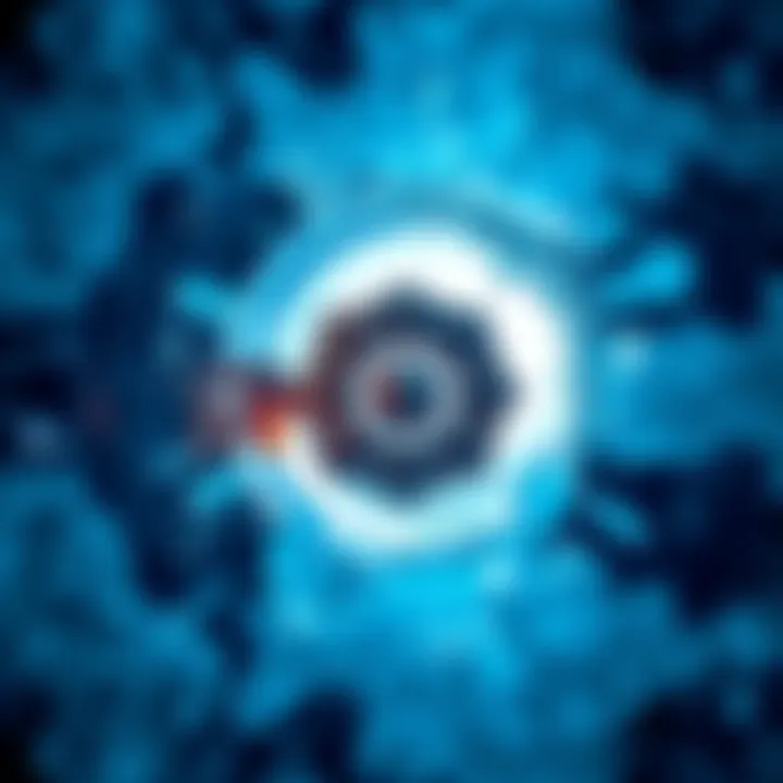 A close-up of a mysterious key with intricate designs, surrounded by icy elements and a faint glow, symbolizing the Cryo Vaults.