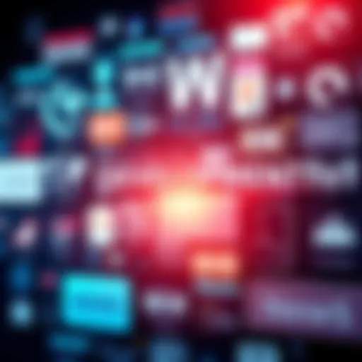 A collage of news headlines and icons representing various sectors like technology, healthcare, and community updates.