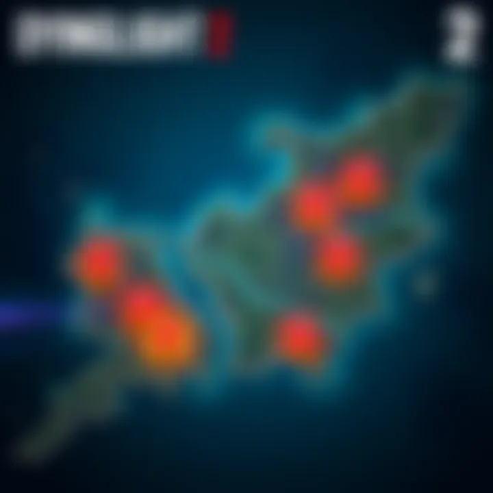 Map with highlighted locations for the Friend of Jimbo quest in Dying Light 2