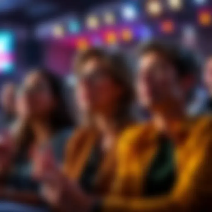 People reacting to a surprising event during a live event, showing mixed emotions and debate.