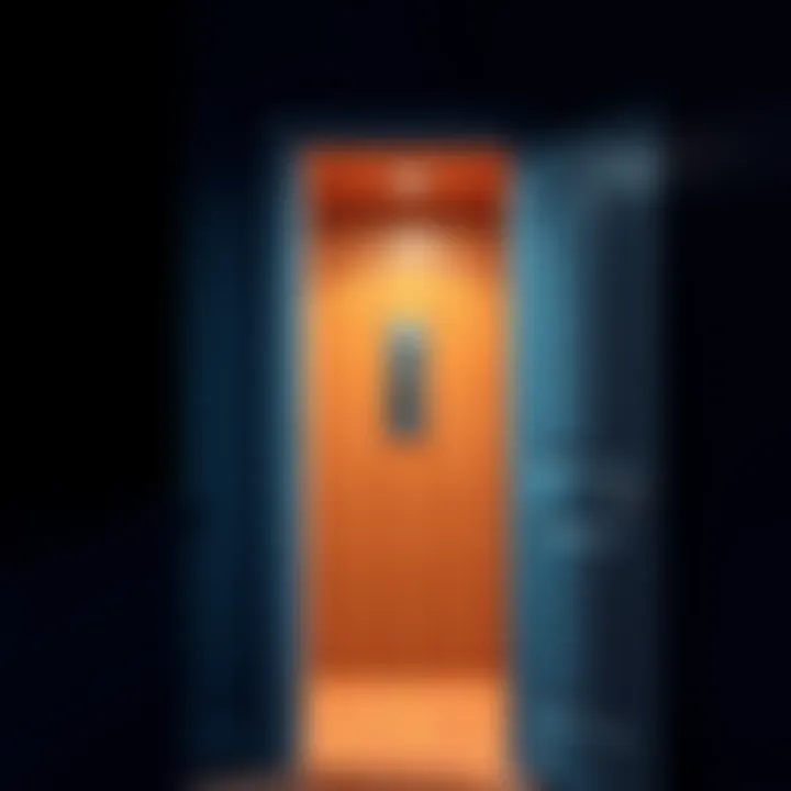 A person opening a door to a key room, revealing keys hanging inside